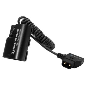 KONDOR BLUE | D-Tap Cable Compatible with Canon LPE6 NH Dummy Battery | 16"-36" Coiled Cable with Smart D-Tap Connector Reverse Polarity Protection | Blue in Saudi Arabia