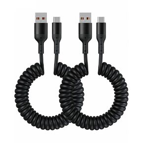 Apple MFi Certified Coiled Carplay Car Charger Fast Charging，[2-Pack, 5ft] in Kuwait