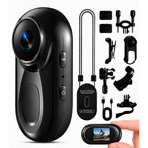 Mini Body Camera 1080P, 512G Thumb Action Camera with Magnetic & 360° Clip in Kuwait