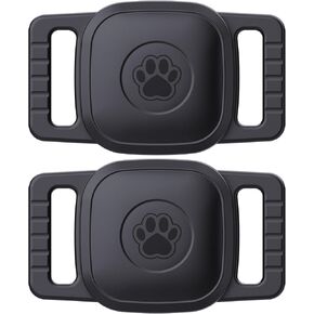 DDJ 2 Pack Dog Collar Holder Case for UGREEN FineTrack Tracker Tags, Waterproof & Anti-Lost, Durable Silicone Case for UGREEN Tags for Cat & Pet Collars, Lightweight, Easy to Install, Black in Saudi Arabia