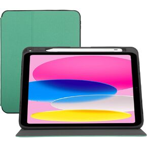 Targus Click-in Rotating Case for iPad A16 11-Inch & iPad 10th Gen 10.9-Inch, Military Grade Protective Folio Case with 360 Rotation, Stand, Apple Pencil Holder & Elastic Closure, Green - THZ96505US in Kuwait