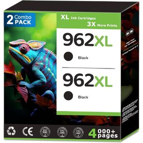 962XL Black Ink Cartridges Replacement for HP 962 Black Ink Cartridges Combo Pack (2 Pack), Compatible with HP Printer OfficeJet Pro 9025e 9018 9010 9015 9025 Printer Ink, 962 Ink Updated with V19.8.1 in Kuwait