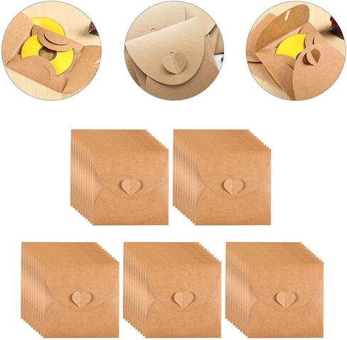 CD Paper Sleeves 50pcs Kraft Paper Envelopes for DVD Storage in Kuwait