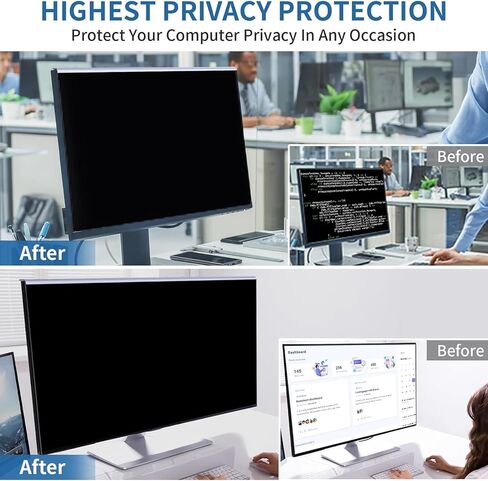 Acrylic Hanging 24 Inches Monitor Computer Privacy Screen Filter, Blue Light Filter, Removable and Easy Installation, 16:9 Widescreen Desktop Monitor in Kuwait