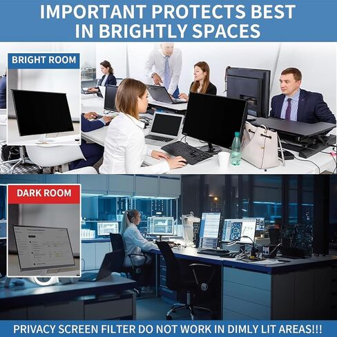 Acrylic Hanging 24 Inches Monitor Computer Privacy Screen Filter, Blue Light Filter, Removable and Easy Installation, 16:9 Widescreen Desktop Monitor in Kuwait