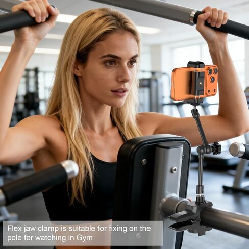 Phone Holder Jaw Flex Clamp Clip Mount,360°Adjustable Aluminium Alloy Arm Mount,Cellphone Clip Stand for Desk/Table/Post/Board,Compatible with 3.5~7.5" iPhone/HTC/LG/Huawei/Galaxy/Gopro Hero in Kuwait