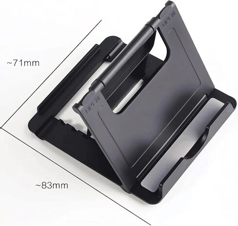 Portable Phone Stand, Foldable Desk Phone Stand for Desk, Multi-Angle Mobile Phone Holder, Universal Desktop Phone Holder & Airplane Phone Holder Compatible with All Smartphones (Black) in Kuwait