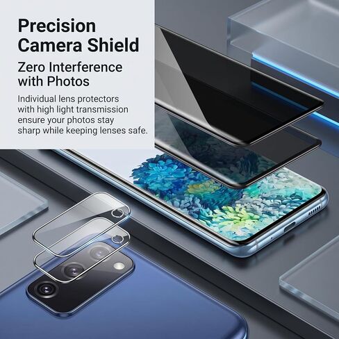 2 Pack for Galaxy S20 Privacy Screen Protector Tempered Glass 2 Pack Lens Protector,9H Hardness Compatible,28° Anti Spy,3D Curved Edge Easy Install Easy Installation,Bubble-Free,Case Friendly(6.2 Inch in Kuwait