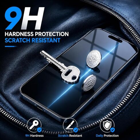 Screen Protector for iPhone 17 Pro, 3 Pack HD Clear Tempered Glass with 3 Pack Camera Lens Protectors, Auto Alignment Frame, 9H Hardness, Bubble Free, Case Friendly in Kuwait