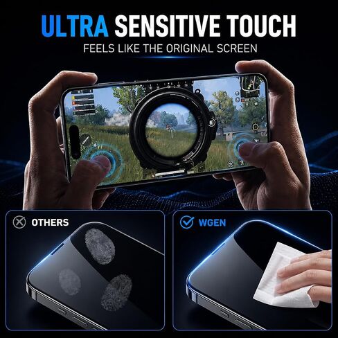Screen Protector for iPhone 17 Pro, 3 Pack HD Clear Tempered Glass with 3 Pack Camera Lens Protectors, Auto Alignment Frame, 9H Hardness, Bubble Free, Case Friendly in Kuwait