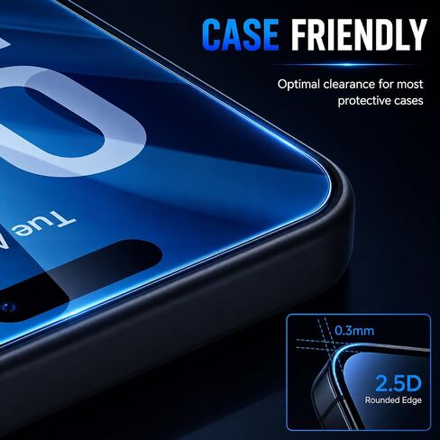 Screen Protector for iPhone 17 Pro, 3 Pack HD Clear Tempered Glass with 3 Pack Camera Lens Protectors, Auto Alignment Frame, 9H Hardness, Bubble Free, Case Friendly in Kuwait