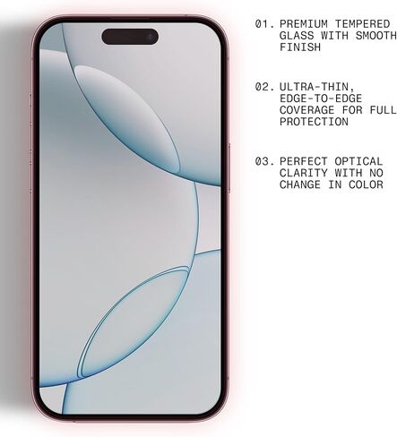 BodyGuardz Red Light Converter Screen Protector – Passive Red Light Therapy for Face - Promotes Better Sleep, Healthier Skin, Reduced Eye Strain – 9H Tempered Glass, Easy Install (iPhone 17 Pro Max / 16 Pro Max) in Kuwait