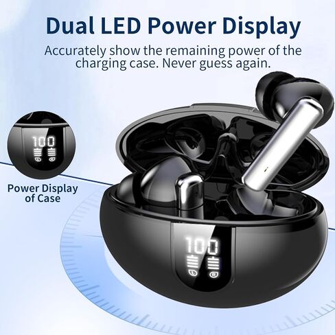 Wireless Bluetooth Earbuds with 35H Playtime and Wireless Charging Case in Kuwait