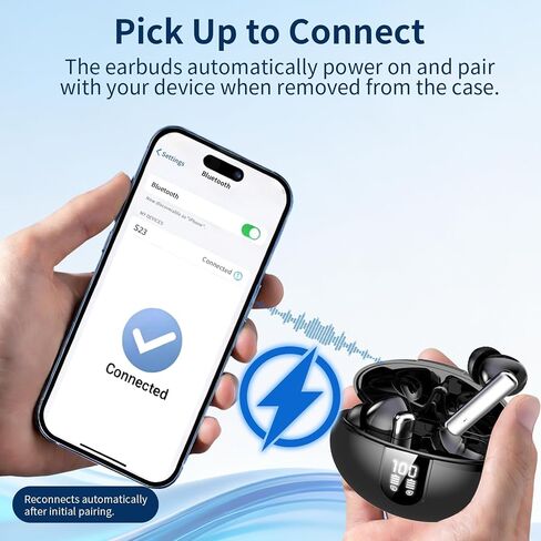 Wireless Bluetooth Earbuds with 35H Playtime and Wireless Charging Case in Kuwait