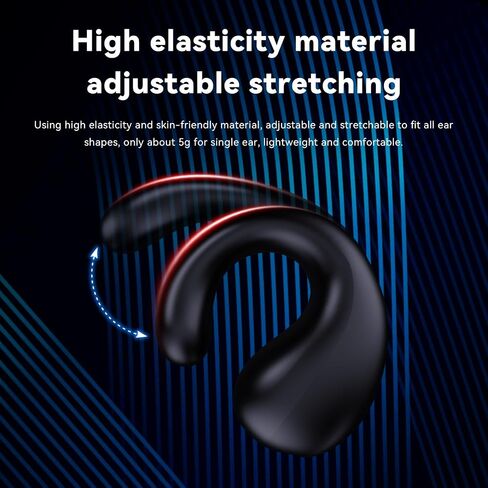 Wireless Earbuds Open Ear Headphones Clip On Earbuds Bluetooth 5.4 Headphones Long Playtime Ear Buds Digital Display Charging Case Noise Canceling Waterproof Sports Earphones in Kuwait