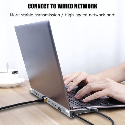 12 in 1 Laptop Docking Station Dual Monitor, Type C Hub USB C Adapter with Dual HDMI VGA PD 87W Fast Charging RJ45 Ethernet USB 3.0 Audio SD/TF Card in Kuwait