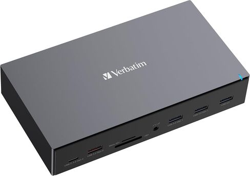 Verbatim USB-C Pro Docking Station, 17-in-1 Hub, Multiport Adapter to HDMI 4K and 8K, USB-A and USB-C, PD 100W, AUX, Card Reader, for Mac/Windows Laptop etc in Kuwait