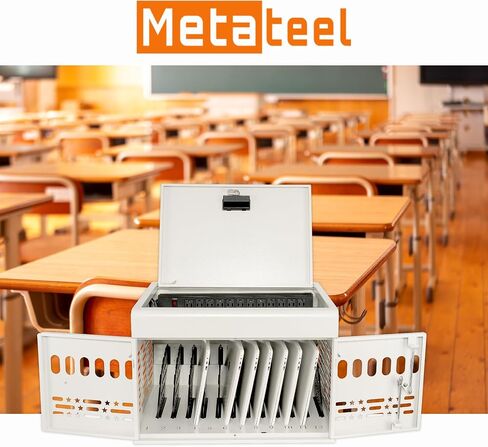 12 Device Portable Charging Station for Tablets, iPads, Chromebooks, and Laptop Computers with Lock, Surge Protection, for Classroom or Office (White) in Kuwait