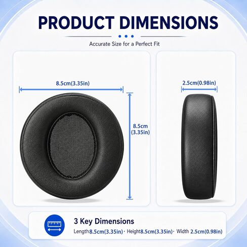 Replacement Ear Pads for Sony MDR-XB950 XB950BT XB950B1 XB950N1 XB950AP Headphones, Protein Leather Earpads Cushions with Memory Foam, Extra Thick Ear Cups, 1 Pair-Black in Kuwait