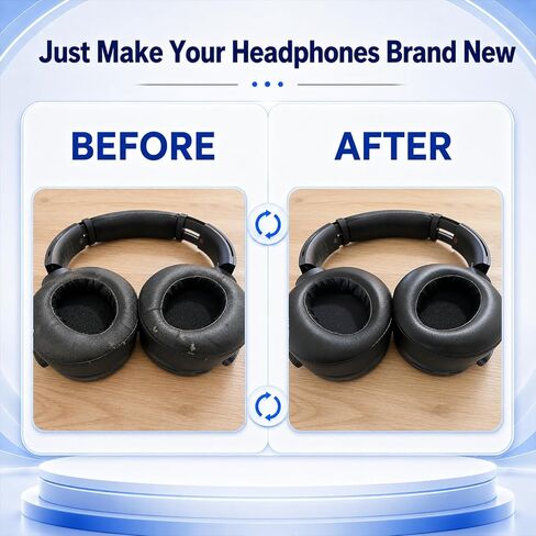 Replacement Ear Pads for Sony MDR-XB950 XB950BT XB950B1 XB950N1 XB950AP Headphones, Protein Leather Earpads Cushions with Memory Foam, Extra Thick Ear Cups, 1 Pair-Black in Kuwait