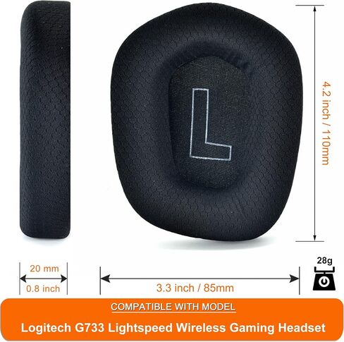 G733 Mod Kit Replacement Earpads and Headband Compatible with Logitech G733 Lightspeed Wireless Gaming Headset in Saudi Arabia