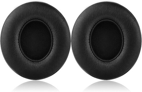 Solo 2 Wired Replacement Earpads - JARMOR Protein Leather & Memory Foam Ear Cushion Pads for Beats Solo2 Wired On-Ear Headphones by Dr. Dre ONLY (NOT FIT Solo 2.0/3.0 Wireless) - Black in Saudi Arabia