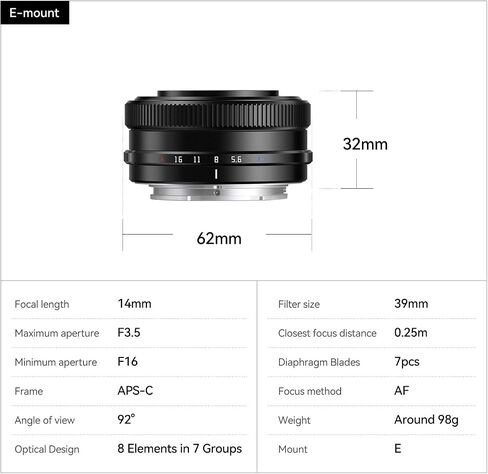 TTARTISAN AF 14mm F3.5 Lens，Sony E in Saudi Arabia