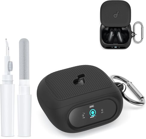 for Anker Soundcore Liberty 5 Pro case, Soft Shockproof Silicone Protective Case Compatible with Soundcore Liberty 5 pro Earbuds with Carabiner & Cleaning Kit (Deep Blue) in Kuwait
