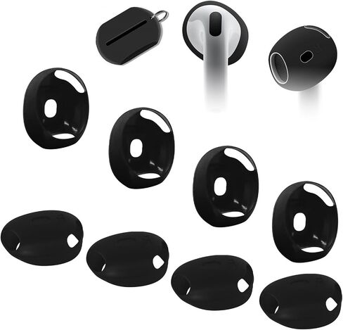 Aiivioll 4 Pairs Silicone Ear Tips Cover for AirPods 4 Black in Kuwait