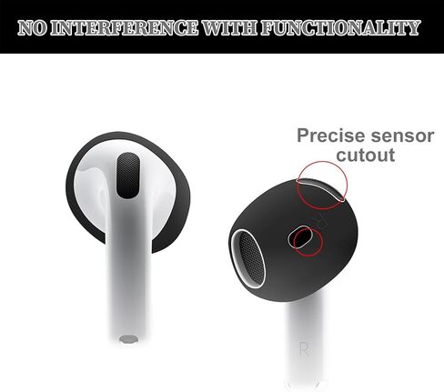 Aiivioll 4 Pairs Silicone Ear Tips Cover for AirPods 4 Black in Kuwait