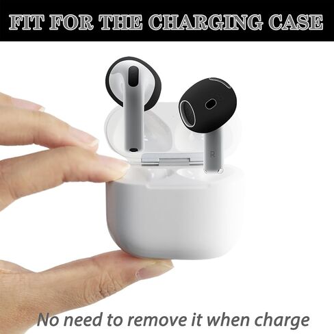 Aiivioll 4 Pairs Silicone Ear Tips Cover for AirPods 4 Black in Kuwait