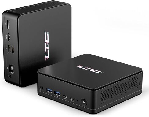 LTC Mini PC with AI NPU, AMD Ryzen 7 8845HS, Radeon 780M Graphic, 16GB DDR5 RAM, 1TB PCIe 4.0 SSD, USB 4.0, WiFi 6, BT 5.2, 2.5Gbps Ethernet, Triple 4K/8K Display in Kuwait