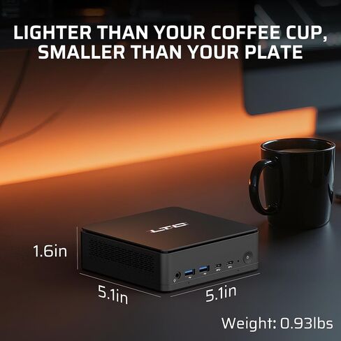 LTC Mini PC with AI NPU, AMD Ryzen 7 8845HS, Radeon 780M Graphic, 16GB DDR5 RAM, 1TB PCIe 4.0 SSD, USB 4.0, WiFi 6, BT 5.2, 2.5Gbps Ethernet, Triple 4K/8K Display in Kuwait