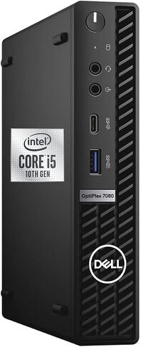 Dell OptiPlex 7080 Micro Form Factor Mini Business Desktop, Intel Core i5-10500T Processor, 64GB RAM, 1TB PCIe SSD, DisplayPort, RJ45, Wi-Fi 6, Type-C, Bluetooth, Windows 11 Pro, Black (Renewed) in Kuwait