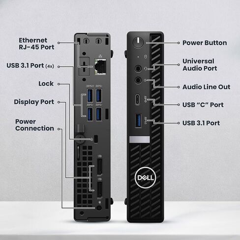 Dell OptiPlex 5080 Mini Desktop Computer PC, 10th Generation Intel Core i5-10500T, 16GB RAM 256GB SSD, Wi-Fi & Bluetooth, Keyboard & Mouse, 4K Support, Windows 11 Pro (Renewed) in Kuwait