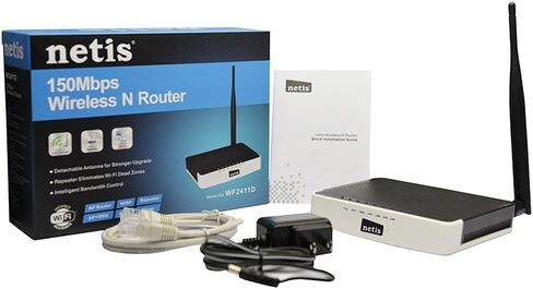 Netis WF2411D Wireless N150 Router, Access Point and Repeater All in One, Advanced QoS, WPS Setup, 5 dBi High Gain Antenna, N150 Detachable Antenna in Kuwait