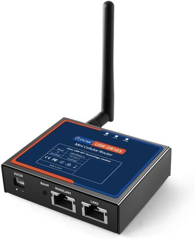 Mini Cellular Router Dual LAN LTE Cat.1 OpenCPU DDOS Protection OpenVPN Wall and DIN Rail mounting Stable Power Supply USR-DR185 in Kuwait