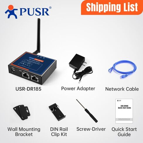 Mini Cellular Router Dual LAN LTE Cat.1 OpenCPU DDOS Protection OpenVPN Wall and DIN Rail mounting Stable Power Supply USR-DR185 in Kuwait