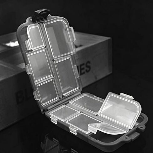 1 Pc Outdoor Portable 10-Grid Thickened Fishing Tackle Box Set,Multi-Functional Lure Box Small Fishing Accessories,Black in Kuwait