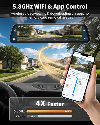 2026 Ultrawide 13’’ 4K Rear View Mirror Camera with Carplay&Android Auto in Kuwait