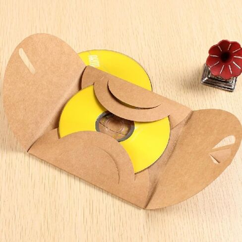 CD DVD Sleeves Envelopes Dust Isolation and Protection 50pcs Kraft Paper with Heart Button for Home and Cinema Storage in Kuwait