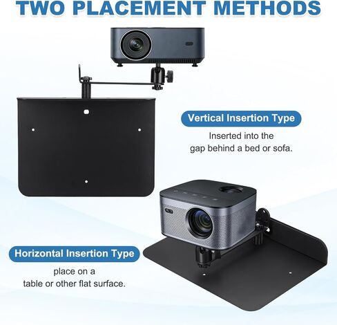 MECCANIXITY Plug-in Bed Sofa Projector Stand Black No-Drill 11.81-19.69"(L) in Kuwait