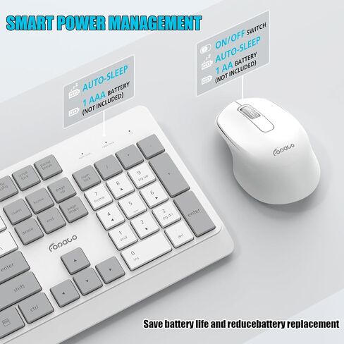 Wireless Keyboard and Mouse Combo Quiet for PC, Laptop and Mac in Kuwait