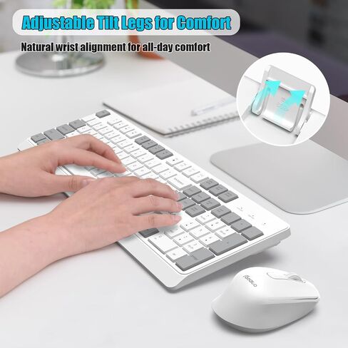 Wireless Keyboard and Mouse Combo Quiet for PC, Laptop and Mac in Kuwait