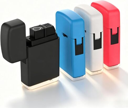 4 Pack Mini Lighter Refillable Butane Lighters, Reliable and Safe Pocket Lighters for Candle Camping Fireplace Party BBQ Grill, Assorted Colors (Fuel Not Included) in Kuwait