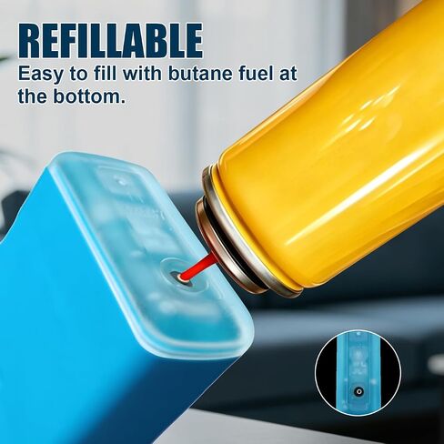 4 Pack Mini Lighter Refillable Butane Lighters, Reliable and Safe Pocket Lighters for Candle Camping Fireplace Party BBQ Grill, Assorted Colors (Fuel Not Included) in Kuwait