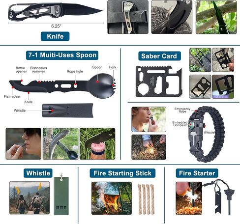 254 in 1 Survival Kit, First Aid Kit for Men in Kuwait