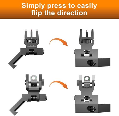 Offset Iron Sight, Tactical 45-Degree Offset Backup Sight, Suitable for Picatinny Rail System in Kuwait