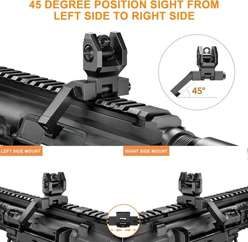 Offset Iron Sight, Tactical 45-Degree Offset Backup Sight, Suitable for Picatinny Rail System in Kuwait
