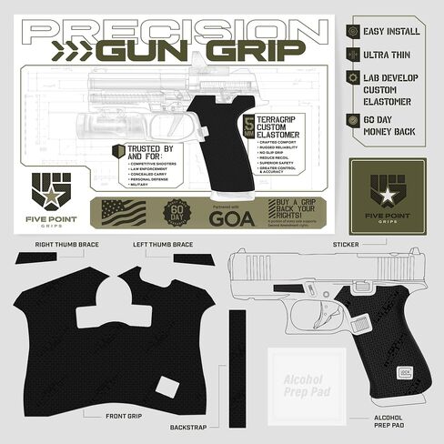 Glock 43x Grip, Glock 48, Cutting Edge Lab-Developed Silicone, Easy Peel-and-Stick Install, Ultra-Thin 0.5mm, The Next Evolution in Grip Technology. in Kuwait